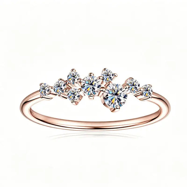 Bague empilable en argent 925 et moissanite
