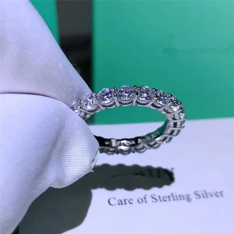Bague de fiançailles en argent sterling 925 et zircone