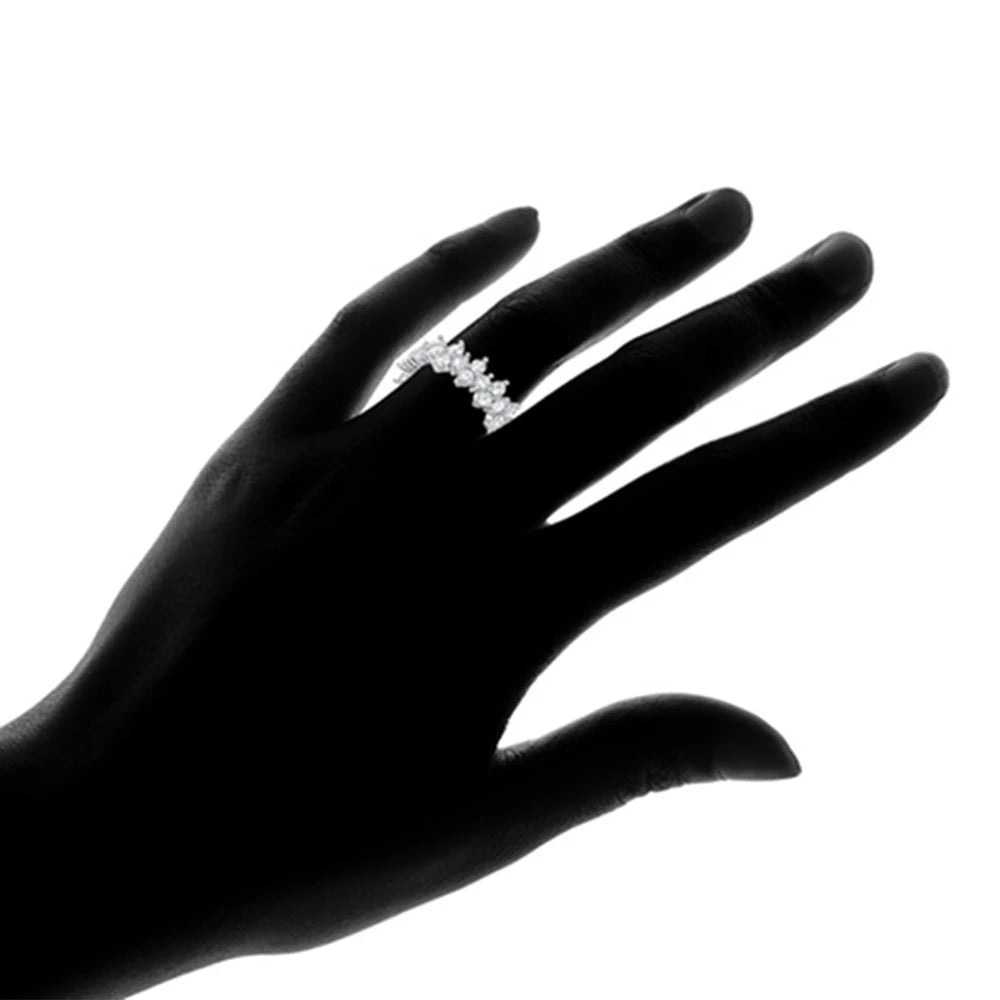 Bague de mariage pavée en zircone Huitan pour femme