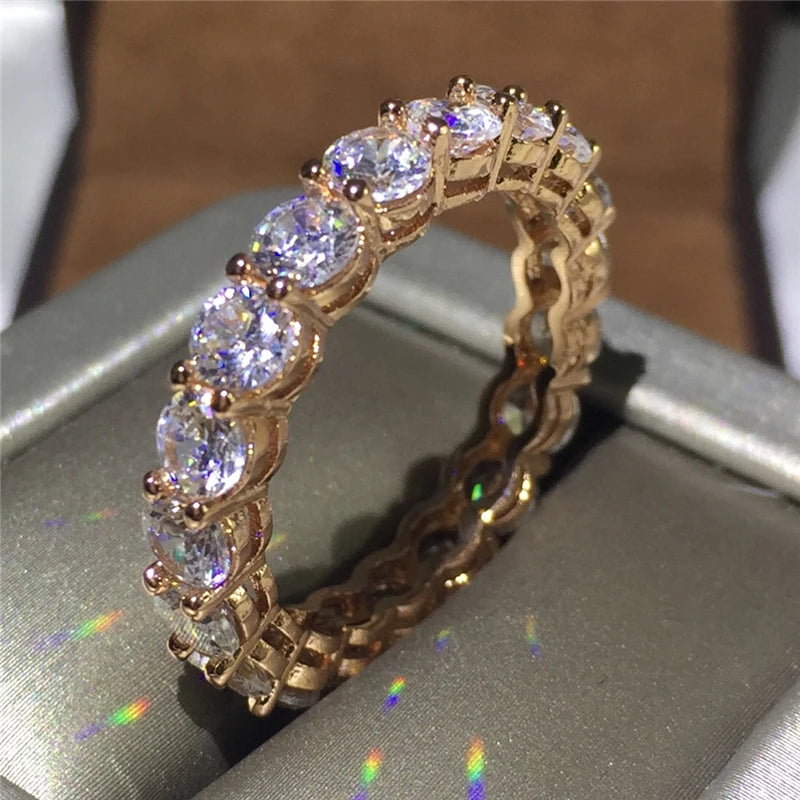 Bague de fiançailles en argent sterling 925 et zircone