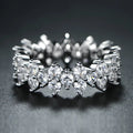 Bague de mariage pavée en zircone Huitan pour femme