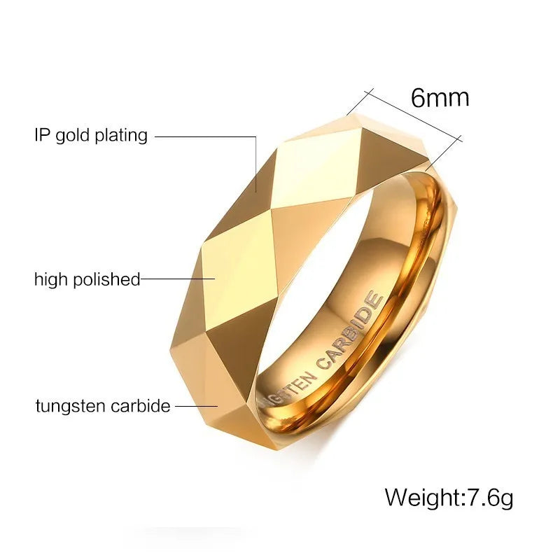 Bague de mariage géométrique en tungstène pour homme