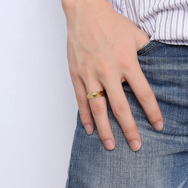Bague de mariage géométrique en tungstène pour homme
