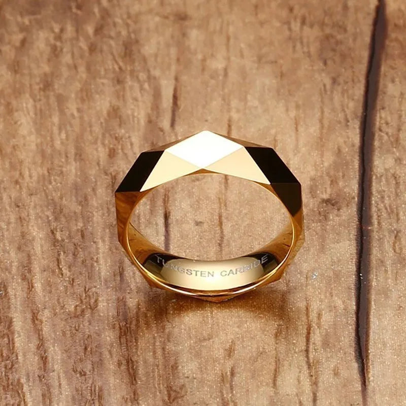 Bague de mariage géométrique en tungstène pour homme