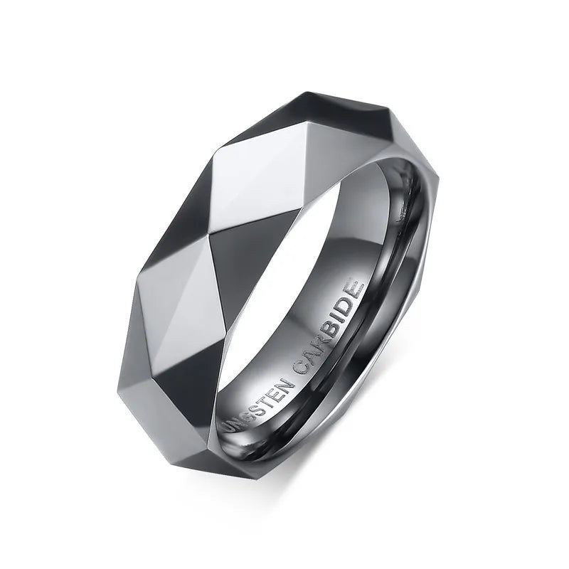 Bague de mariage géométrique en tungstène pour homme