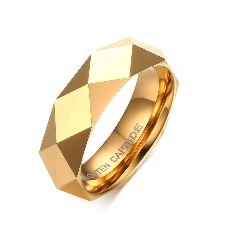 Bague de mariage géométrique en tungstène pour homme