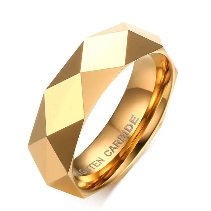 Bague de mariage géométrique en tungstène pour homme
