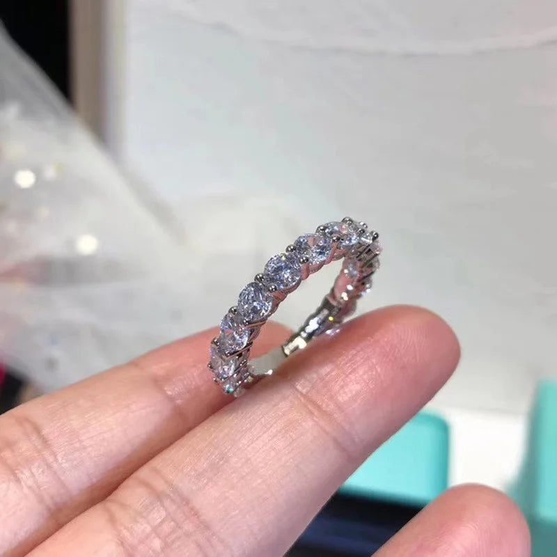 Bague de fiançailles en argent sterling 925 et zircone