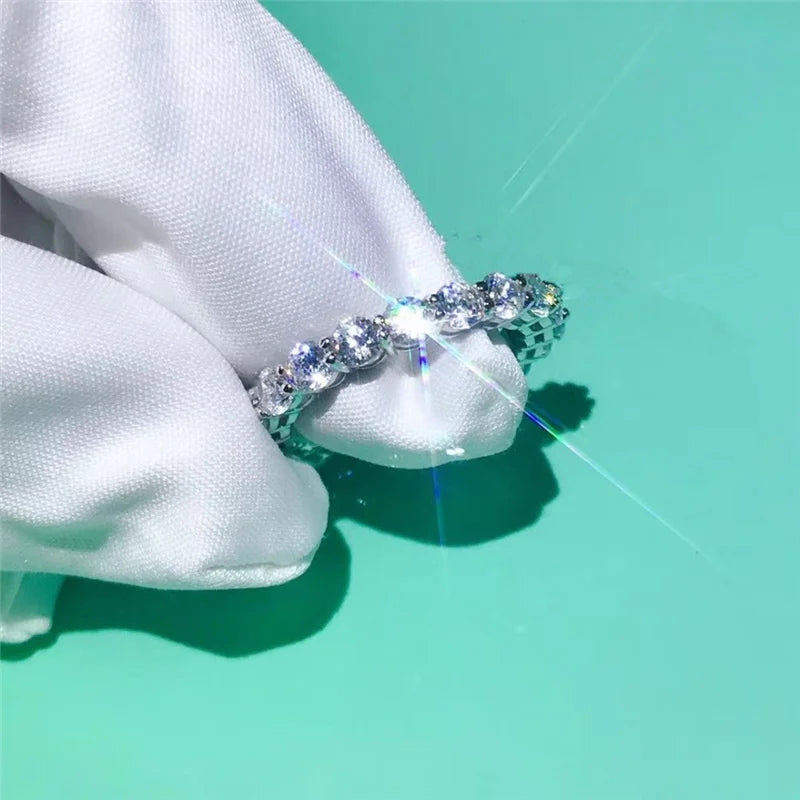 Bague de fiançailles en argent sterling 925 et zircone