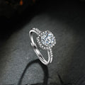 Bague de luxe en argent 925 et moissanite 2ct