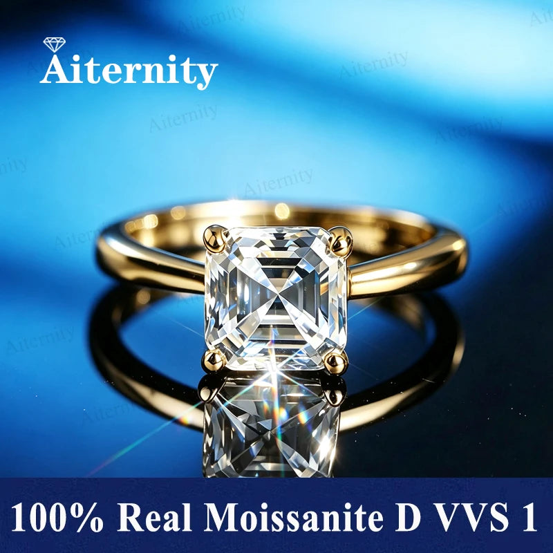 Bague ouverte réglable en argent 925 et moissanite Aiternity