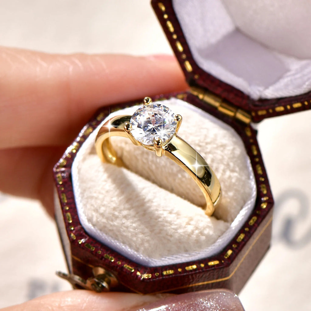 Bague solitaire en moissanite Abestecom