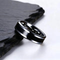 Bague de mariage noire en tungstène de 6 mm