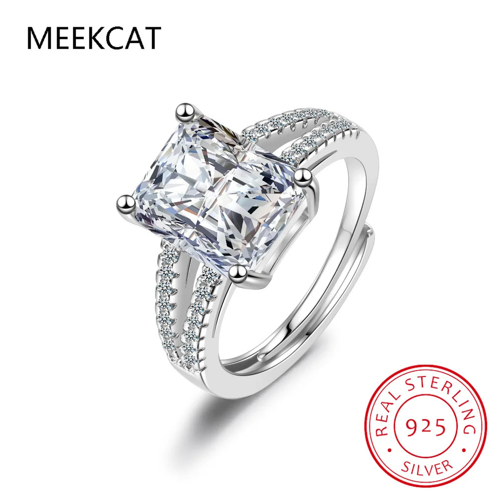 Bague de fiançailles en argent et zircone Meekcat