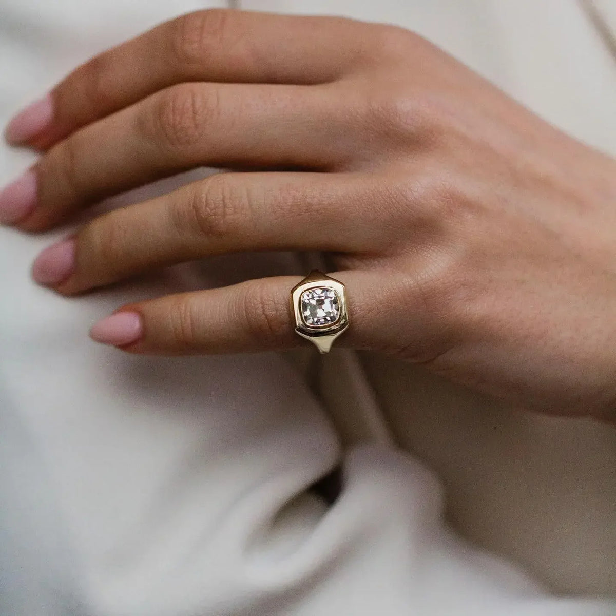 Bague de mariage rectangulaire en argent 925 et moissanite