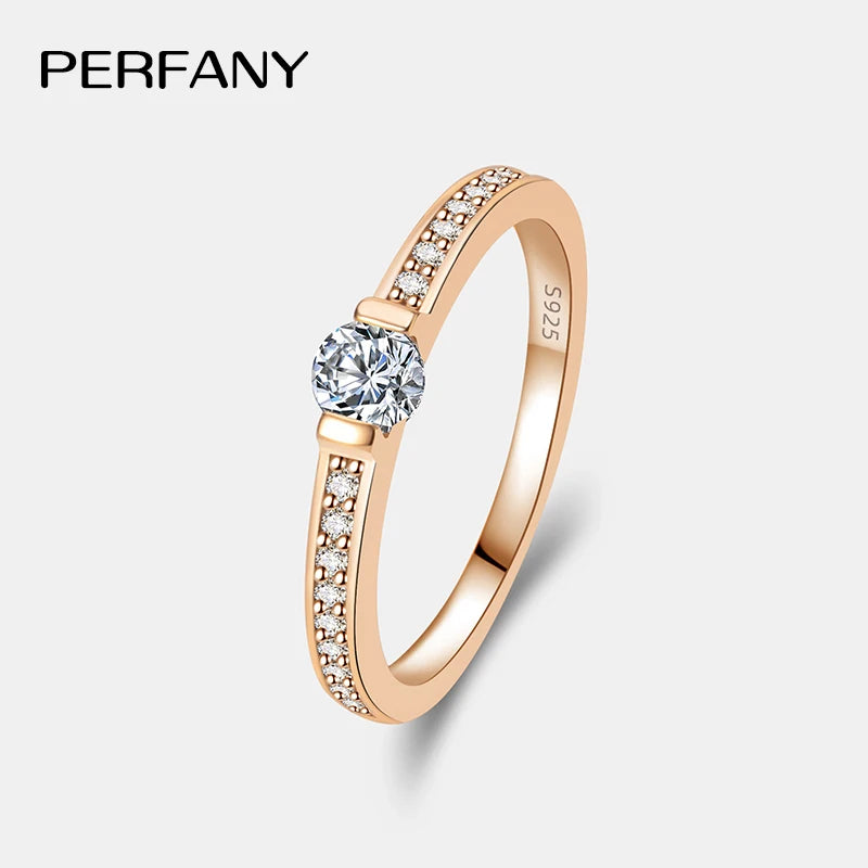 Bague en argent 925 et moissanite 0,3 ct Perfany
