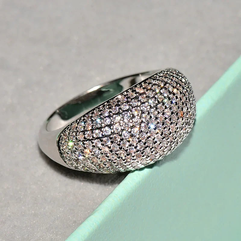 Bague de luxe en or 18k et diamants Diwenfu