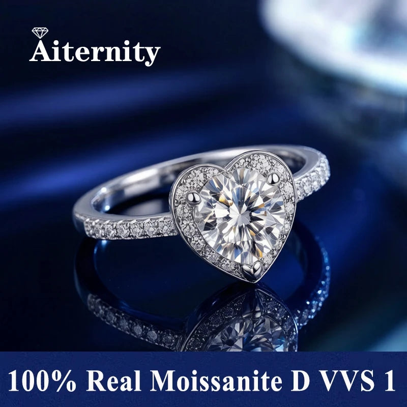 Bague réglable en argent 925 et moissanite Aiternity