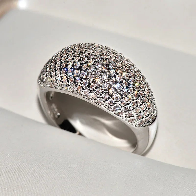 Bague de luxe en or 18k et diamants Diwenfu