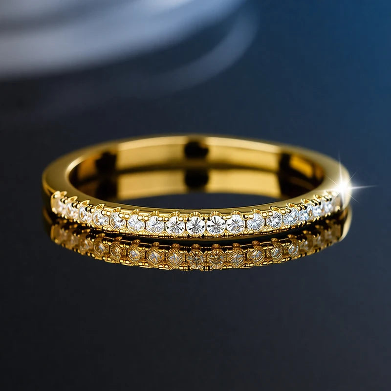 Alliance en argent 925 et moissanite testée au diamant