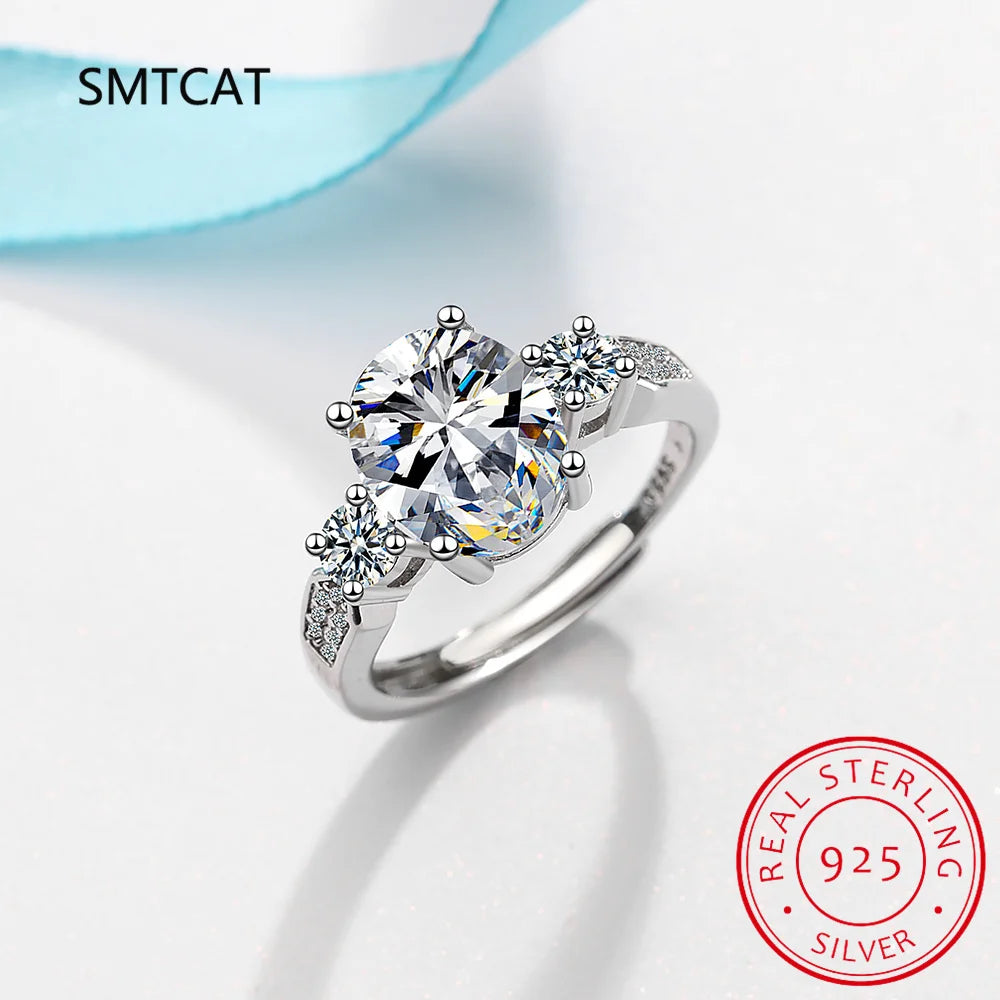 Bague de mariage double halo en argent et or jaune Smtcat