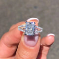 Bague de fiançailles en argent et zircone Meekcat