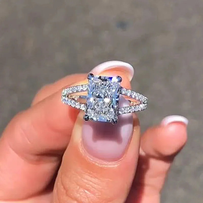 Bague de fiançailles en argent et zircone Meekcat