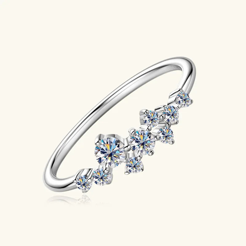 Bague empilable en argent 925 et moissanite rose