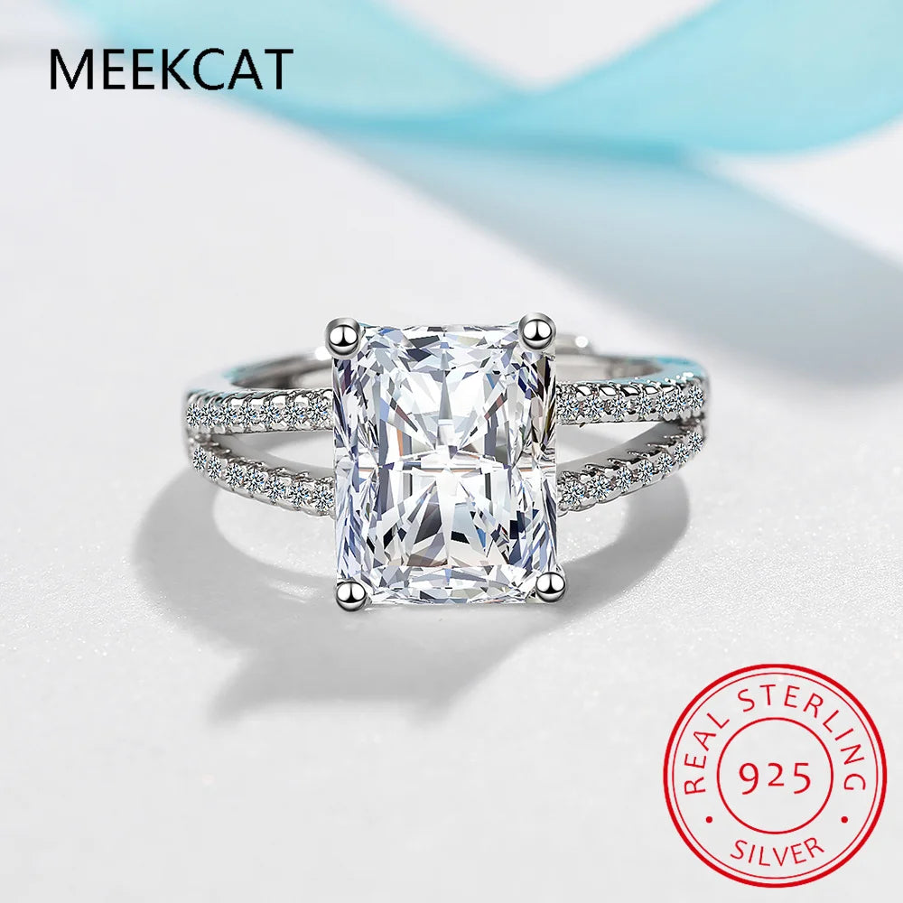 Bague de fiançailles en argent et zircone Meekcat