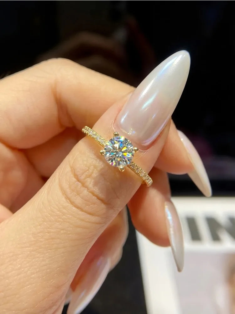 Bague de mariage en argent et moissanite 1-2ct