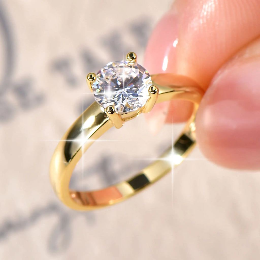 Bague solitaire en moissanite Abestecom