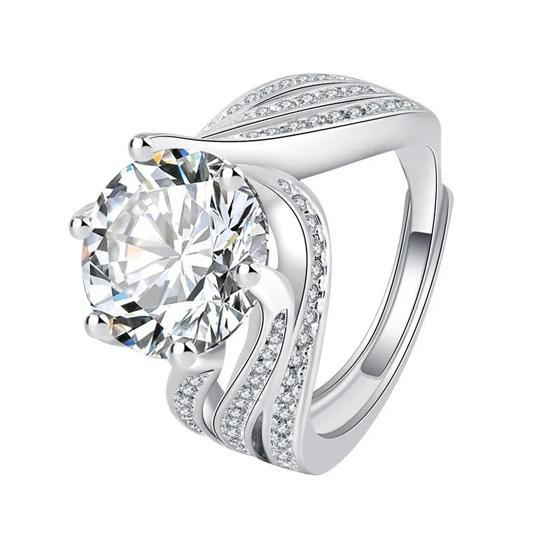 Bague de luxe en argent 925 et moissanite