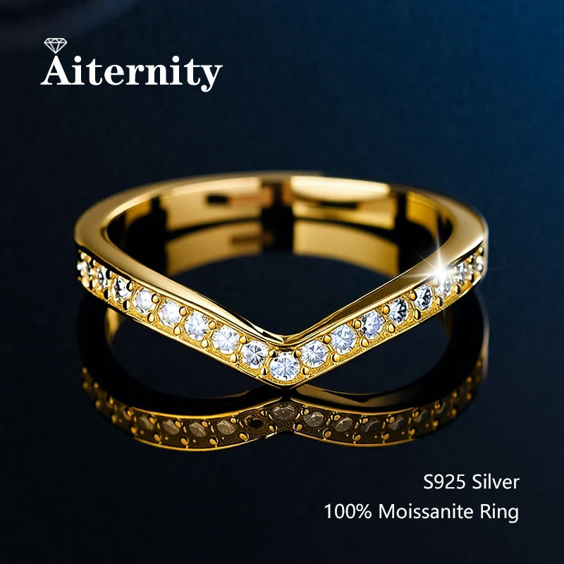 Alliance en argent 925 et moissanite testée au diamant