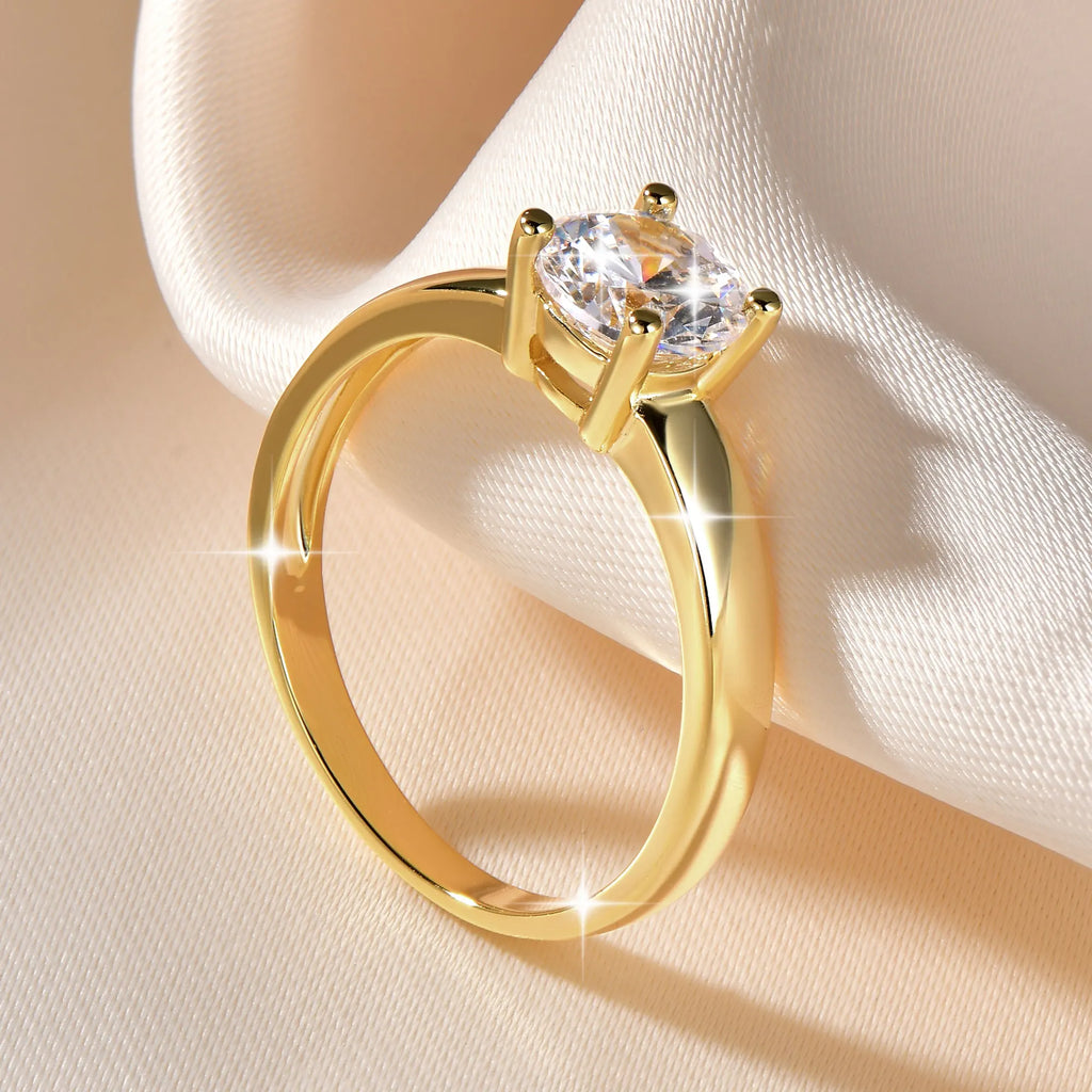 Bague solitaire en moissanite Abestecom