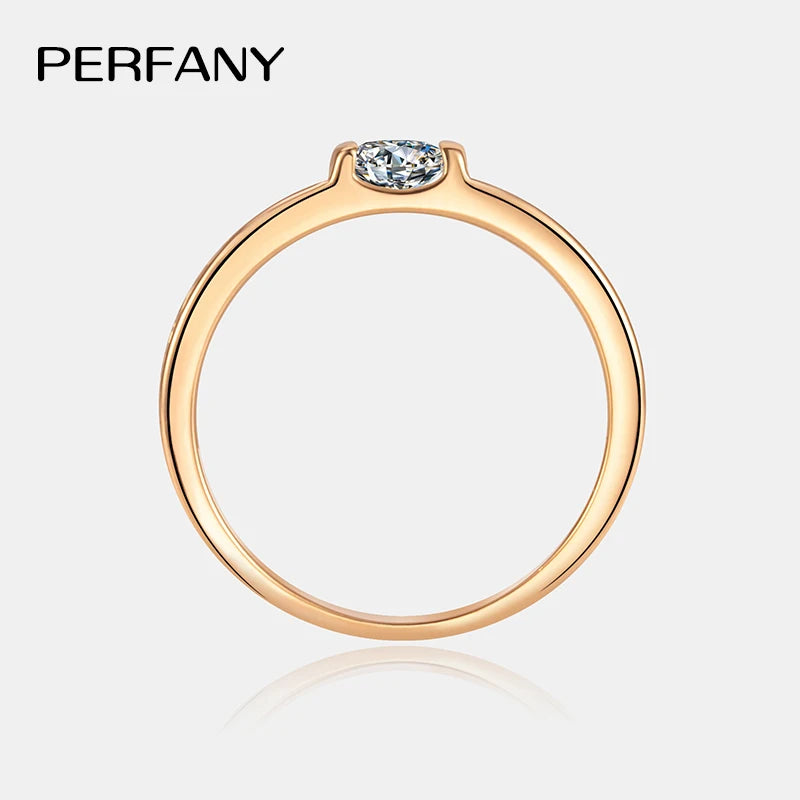 Bague en argent 925 et moissanite 0,3 ct Perfany