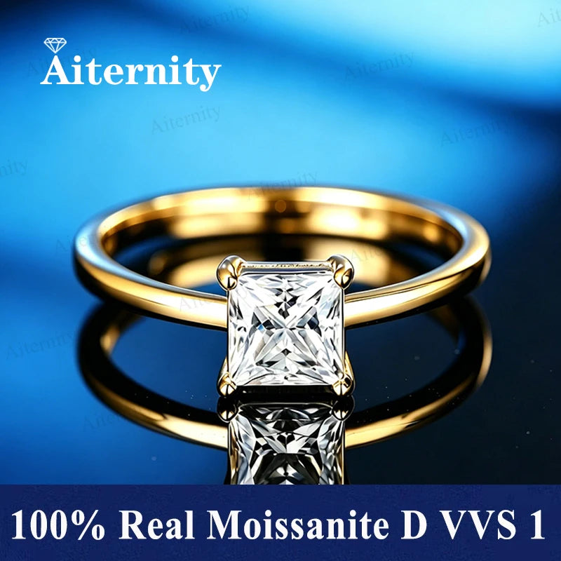 Bague ouverte réglable en argent 925 et moissanite Aiternity