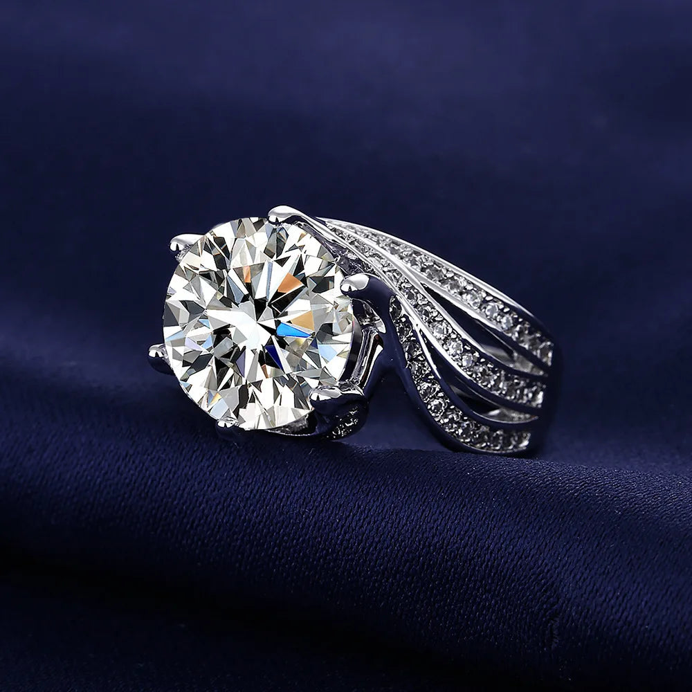 Bague de luxe en argent 925 et moissanite