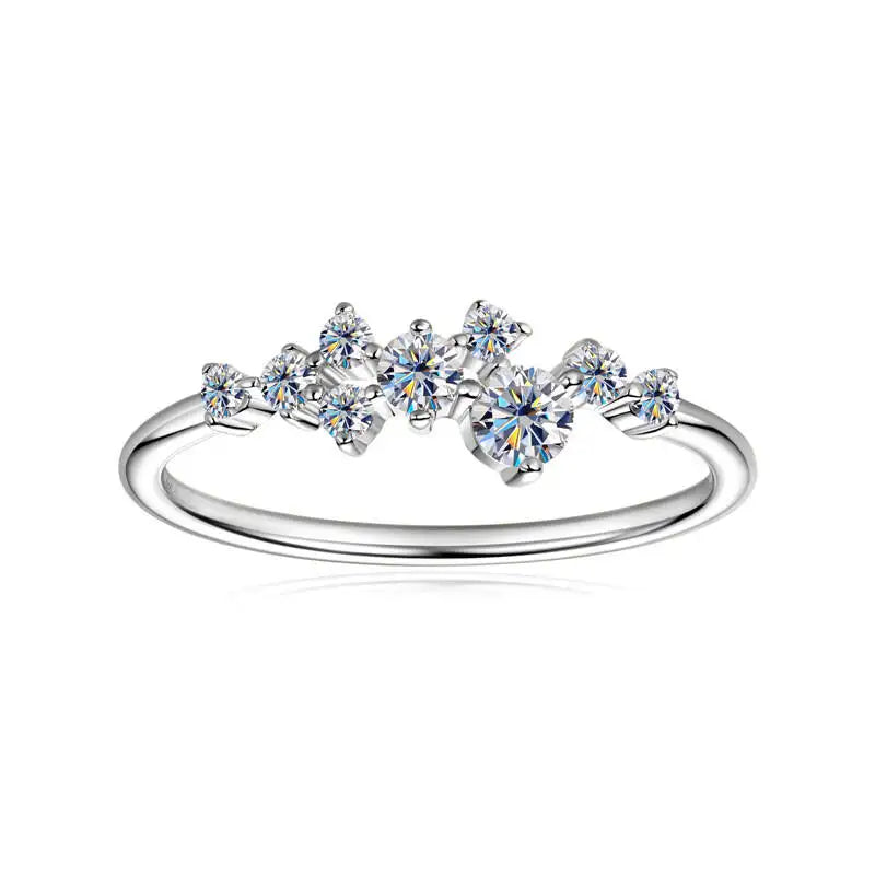 Bague empilable en argent 925 et moissanite rose