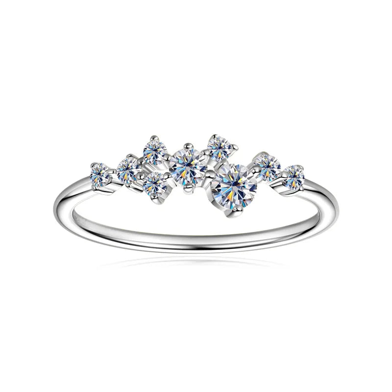 Bague empilable en argent 925 et moissanite rose