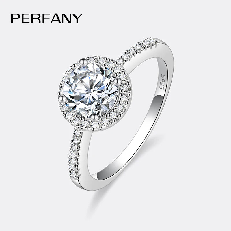 Bague de mariage en argent 925 et moissanite Perfany