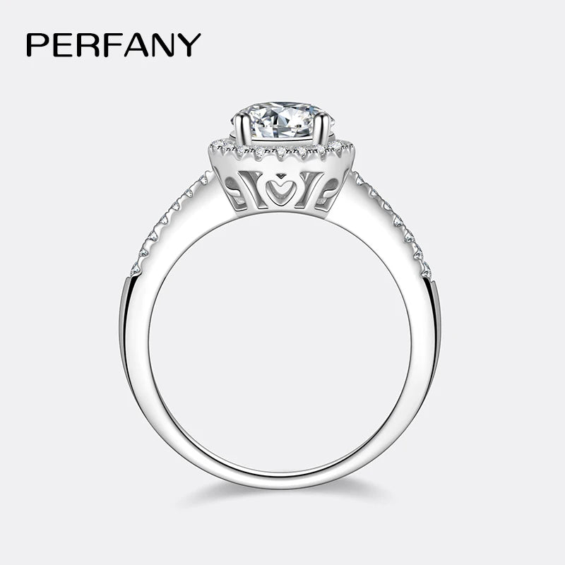 Bague de mariage en argent 925 et moissanite Perfany
