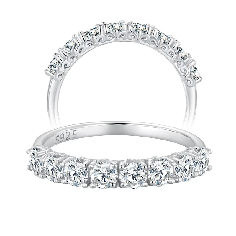 Bague demi-tour en argent 925 et moissanite Bamoer