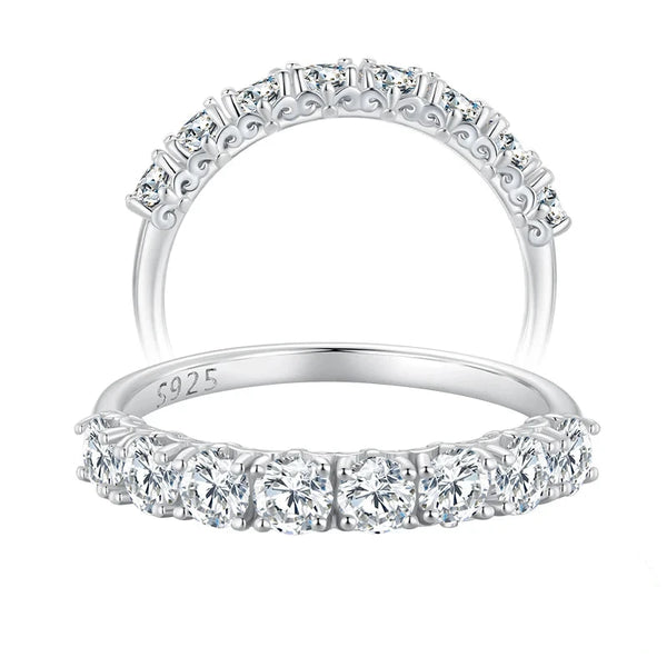 Bague demi-tour en argent 925 et moissanite Bamoer