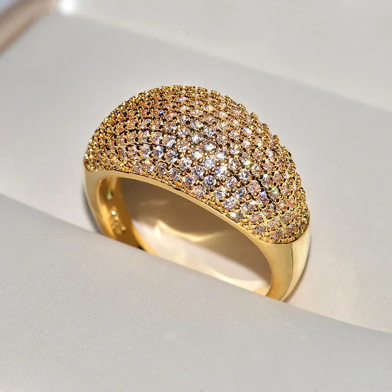 Bague de luxe en or 18k et diamants Diwenfu