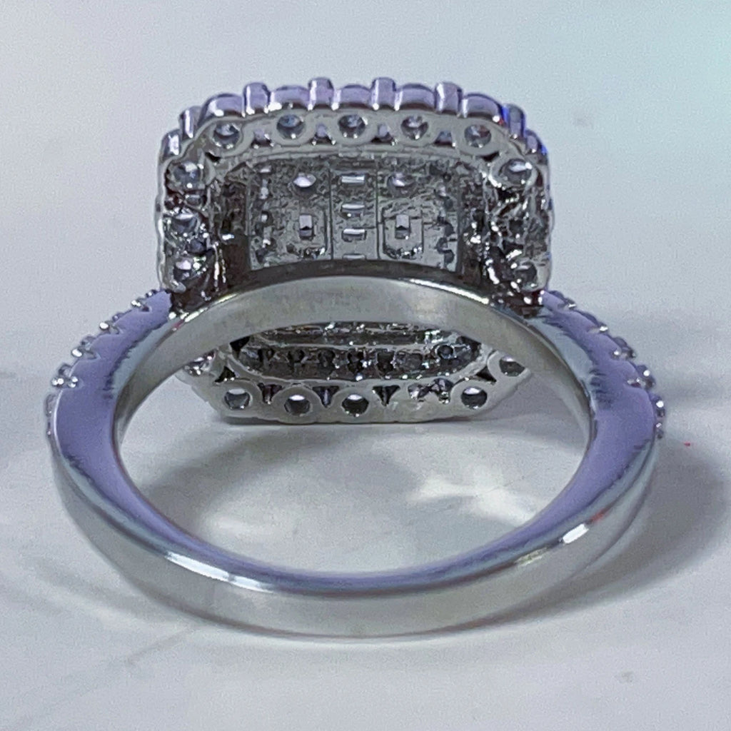 Bague de luxe multi-halo en argent et moissanite Similanka