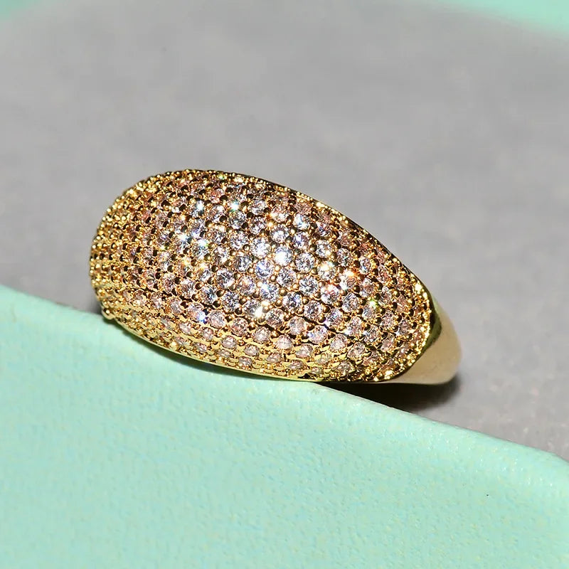 Bague de luxe en or 18k et diamants Diwenfu