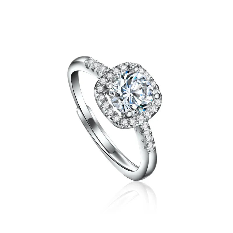 Bague de luxe en argent 925 et moissanite 2ct