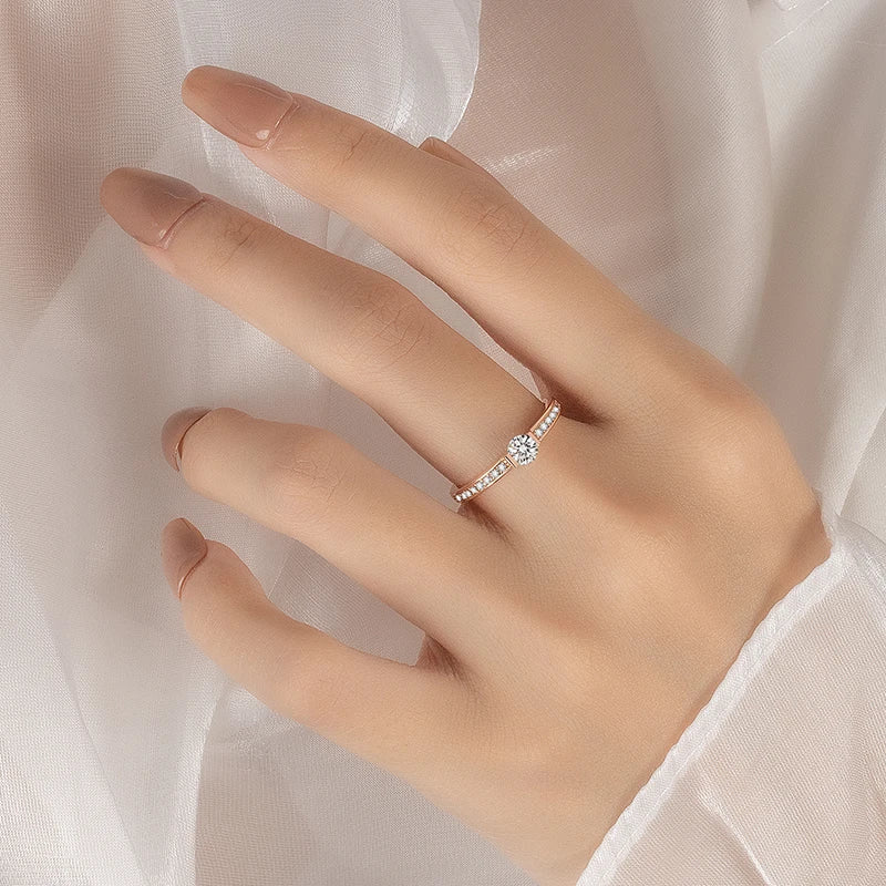 Bague en argent 925 et moissanite 0,3 ct Perfany