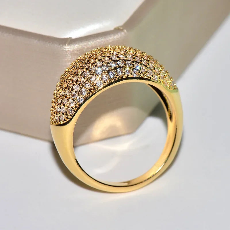 Bague de luxe en or 18k et diamants Diwenfu