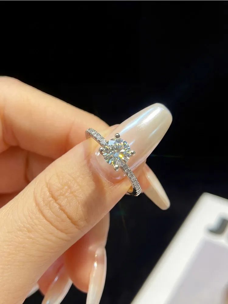 Bague de mariage en argent et moissanite 1-2ct